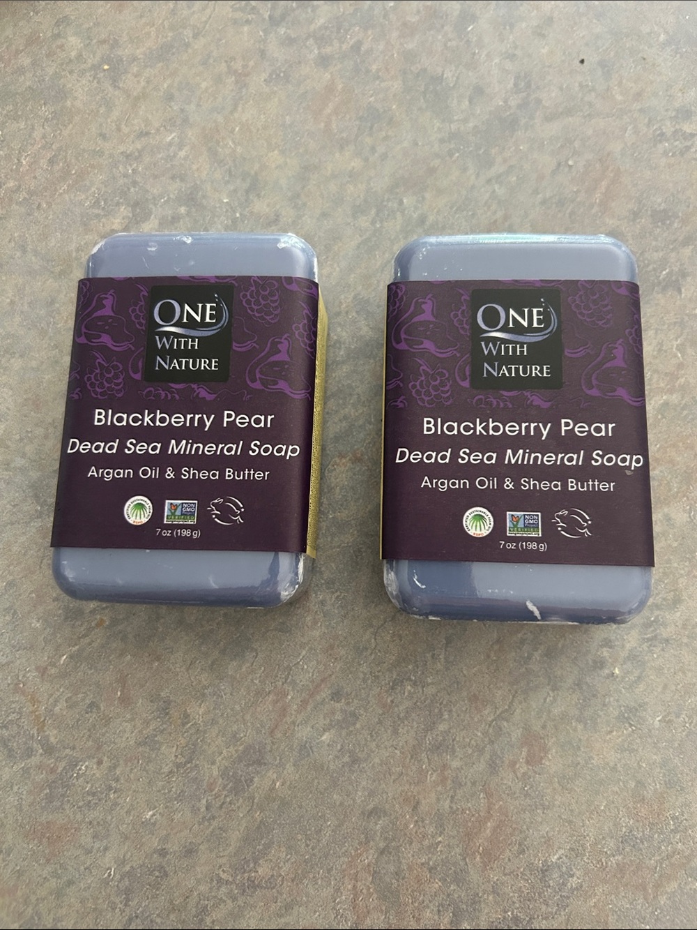 One With Nature Blackberry Pear Dead Sea Mineral Soap - Purple